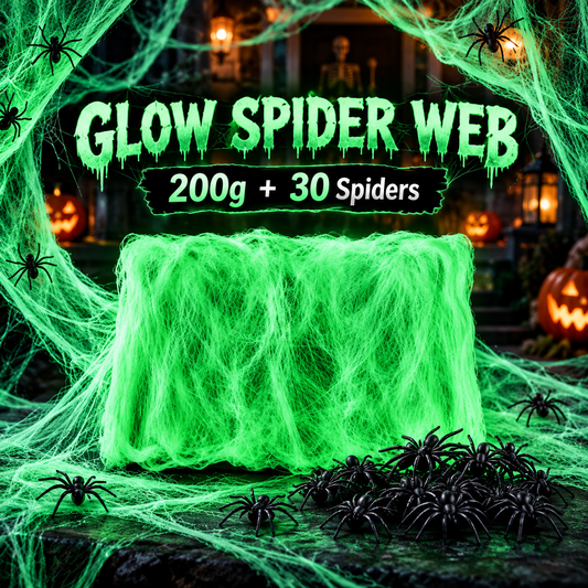 HallowNoir™ Glow-in-the-Dark Spider Web Kit