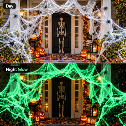 HallowNoir™ Glow-in-the-Dark Spider Web Kit